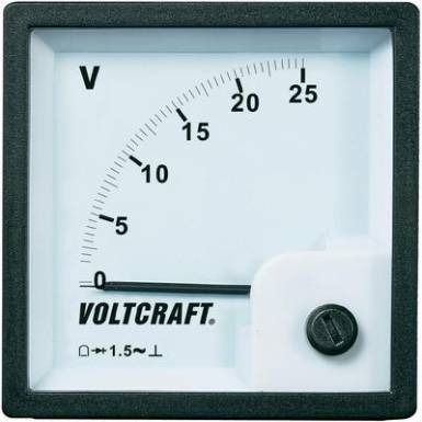 Analóg beépíthető táblaműszer, beépíthető voltmérő 25V Voltcraft AM 72x72 Analóg beépíthető táblaműszer, beépíthető voltmérő 25V Voltcraft AM 72x72