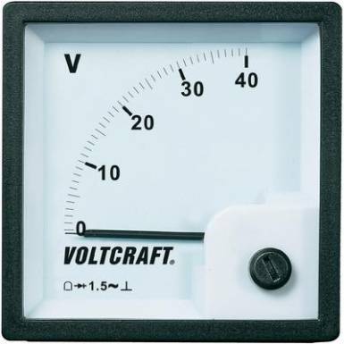 Analóg beépíthető táblaműszer, beépíthető voltmérő 40V Voltcraft AM 72x72 Analóg beépíthető táblaműszer, beépíthető voltmérő 40V Voltcraft AM 72x72
