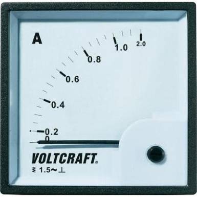 Analóg beépíthető lágyvasas táblaműszer, beépíthető árammérő műszer 1A Voltcraft AM 72x72 Analóg beépíthető lágyvasas táblaműszer, beépíthető árammérő műszer 1A Voltcraft AM 72x72