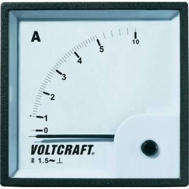 Analóg beépíthető lágyvasas táblaműszer, beépíthető árammérő műszer 5A Voltcraft AM 72x72 Analóg beépíthető lágyvasas táblaműszer, beépíthető árammérő műszer 5A Voltcraft AM 72x72