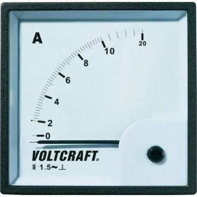 Anal&oacute;g be&eacute;p&iacute;thető l&aacute;gyvasas t&aacute;blaműszer, be&eacute;p&iacute;thető &aacute;ramm&eacute;rő műszer 10A Voltcraft AM 72x72
