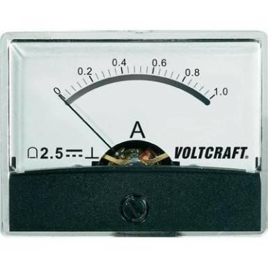 Beépíthető analóg lengőtekercses árammérő műszer 1A/DC Voltcraft AM-60x46 Beépíthető analóg lengőtekercses árammérő műszer 1A/DC Voltcraft AM-60x46