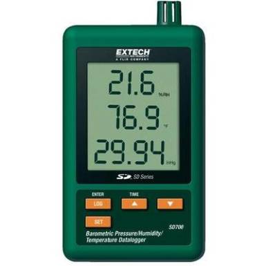 Levegő minőség mérés adatgyűjtő, USB-s SD kártyás LCD kijelzővel hőmérséklet, páratartalom, légnyomás Extech SD700 Levegő minőség mérés adatgyűjtő, USB-s SD kártyás LCD kijelzővel hőmérséklet, páratartalom, légnyomás Extech SD700