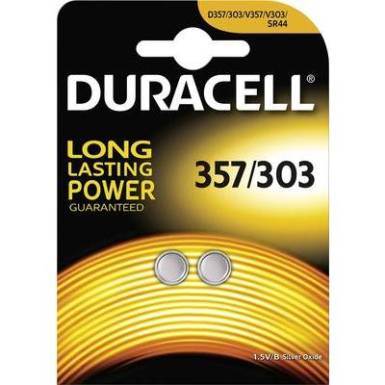Gombelem 357 Ezüstoxid Duracell 357/303 190 mAh 1.55 V 2 db Gombelem 357 Ezüstoxid Duracell 357/303 190 mAh 1.55 V 2 db