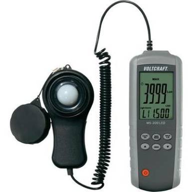 Fénymérő, VOLTCRAFT MS-200LEDLux-mérő, megvilágítás mérő készülék, fénymérő 0.01 - 400000 lx Fénymérő, VOLTCRAFT MS-200LEDLux-mérő, megvilágítás mérő készülék, fénymérő 0.01 - 400000 lx