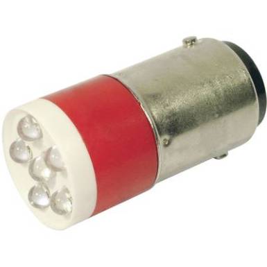 LED l&aacute;mpa BA15d Piros 24 V/DC, 24 V/AC 1260 mcd CML 18640350C