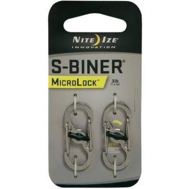 Dupla karabíner, ezüst színű, 2 db, S-Biner MicroLock NI-LSBM-11-2R3 MicroLock S-Biner 2 NITE Ize Dupla karabíner, ezüst színű, 2 db, S-Biner MicroLock NI-LSBM-11-2R3 MicroLock S-Biner 2 NITE Ize
