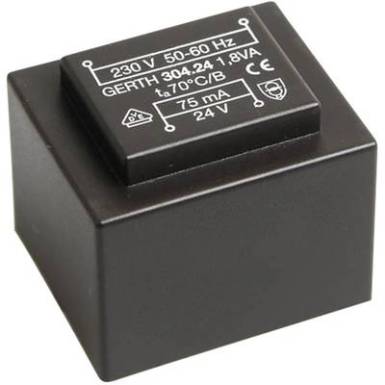 EI 30/15,5 Nyák transzformátor, 230 V / 6 V 300 mA 1,8 VA Gerth EI 30/15,5 Nyák transzformátor, 230 V / 6 V 300 mA 1,8 VA Gerth