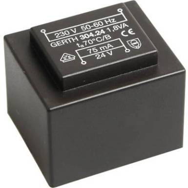 EI 30/15,5 Nyák transzformátor, 230 V / 18 V 100 mA 1,8 VA Gerth EI 30/15,5 Nyák transzformátor, 230 V / 18 V 100 mA 1,8 VA Gerth