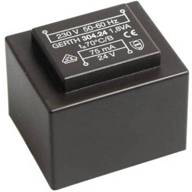 EI 30/15,5 Nyák transzformátor, 230 V / 24 V 75 mA 1,8 VA Gerth EI 30/15,5 Nyák transzformátor, 230 V / 24 V 75 mA 1,8 VA Gerth