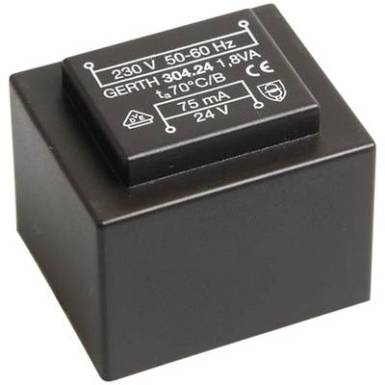 EI 30/15,5 Nyák transzformátor, 230 V / 2 x 15 V 60 mA 1,8 VA Gerth EI 30/15,5 Nyák transzformátor, 230 V / 2 x 15 V 60 mA 1,8 VA Gerth