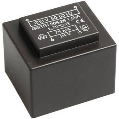 EI 30/15,5 Nyák transzformátor, 230 V / 2 x 24 V 37 mA 1,8 VA Gerth EI 30/15,5 Nyák transzformátor, 230 V / 2 x 24 V 37 mA 1,8 VA Gerth