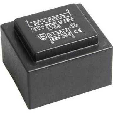 EI 38/13,6 Nyák transzformátor, 230 V / 8 V 450 mA 3,6 VA Gerth EI 38/13,6 Nyák transzformátor, 230 V / 8 V 450 mA 3,6 VA Gerth