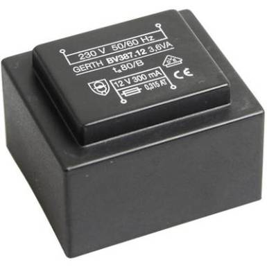EI 38/13,6 Nyák transzformátor, 230 V / 2 x 6 V 300 mA 3,6 VA Gerth EI 38/13,6 Nyák transzformátor, 230 V / 2 x 6 V 300 mA 3,6 VA Gerth