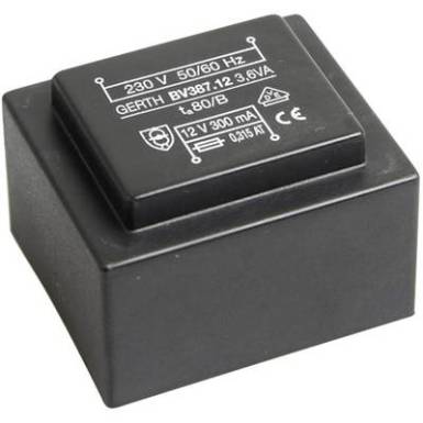 EI 38/13,6 Ny&aacute;k transzform&aacute;tor, 230 V / 15 V 240 mA 3,6 VA Gerth