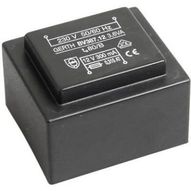 EI 38/13,6 Nyák transzformátor, 230 V / 2 x 7,5 V 240 mA 3,6 VA Gerth EI 38/13,6 Nyák transzformátor, 230 V / 2 x 7,5 V 240 mA 3,6 VA Gerth