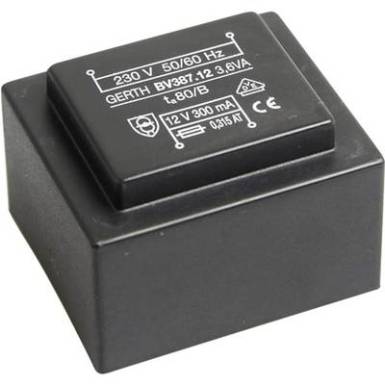 EI 38/13,6 Ny&aacute;k transzform&aacute;tor, 230 V / 2 x 12 V 150 mA 3,6 VA Gerth
