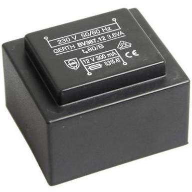 EI 38/13,6 Ny&aacute;k transzform&aacute;tor, 230 V / 2 x 30 V 60 mA 3,6 VA Gerth