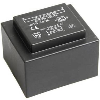 EI 42/14,8 Nyák transzformátor, 230 V / 2 x 12 V 200 mA 4,8 VA Gerth EI 42/14,8 Nyák transzformátor, 230 V / 2 x 12 V 200 mA 4,8 VA Gerth