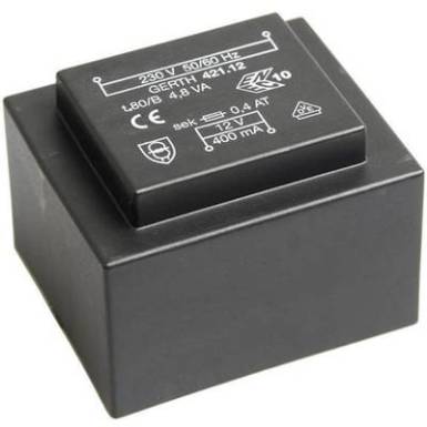 EI 42/14,8 Nyák transzformátor, 230 V / 2 x 24 V 100 mA 4,8 VA Gerth EI 42/14,8 Nyák transzformátor, 230 V / 2 x 24 V 100 mA 4,8 VA Gerth