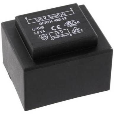 EI 42/14,8 Nyák transzformátor, 230 V / 9 V 622 mA 5,6 VA Gerth EI 42/14,8 Nyák transzformátor, 230 V / 9 V 622 mA 5,6 VA Gerth