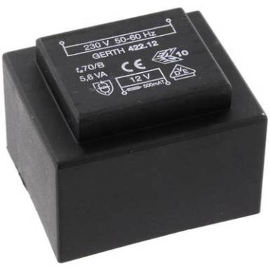 EI 42/14,8 Nyák transzformátor, 230 V / 2 x 15 V 186 mA 5,6 VA Gerth EI 42/14,8 Nyák transzformátor, 230 V / 2 x 15 V 186 mA 5,6 VA Gerth