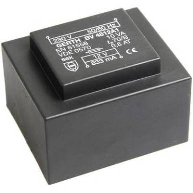 EI 48/16,8 Nyák transzformátor, 230 V / 12 V 833 mA 10 VA Gerth EI 48/16,8 Nyák transzformátor, 230 V / 12 V 833 mA 10 VA Gerth