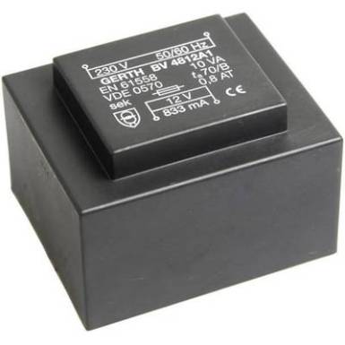 EI 48/16,8 Nyák transzformátor, 230 V / 15 V 666 mA 10 VA Gerth EI 48/16,8 Nyák transzformátor, 230 V / 15 V 666 mA 10 VA Gerth
