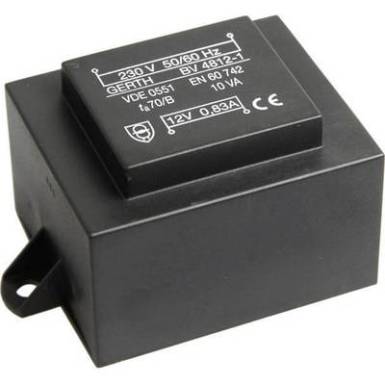 EI 48/16,8 Nyák transzformátor, peremmel, 230 V / 15 V 666 mA 10 VA Gerth EI 48/16,8 Nyák transzformátor, peremmel, 230 V / 15 V 666 mA 10 VA Gerth
