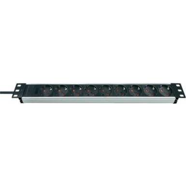 Hálózati elosztó 19 colos rack szekrénybe, 9 részes, alu/fekete, Brennenstuhl 1390007009 Hálózati elosztó 19 colos rack szekrénybe, 9 részes, alu/fekete, Brennenstuhl 1390007009