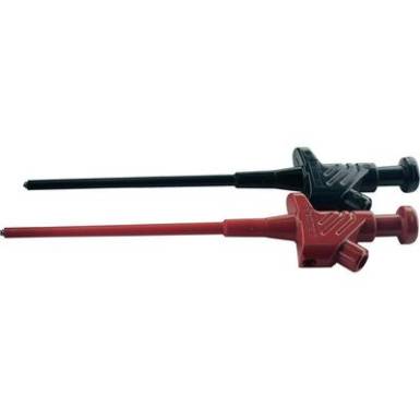 Kampós mérőcsipesz, griffcsipesz pár 4mm-es banándugó aljzattal, fekete, piros SKS Hirschmann KLEPS 30 Set Kampós mérőcsipesz, griffcsipesz pár 4mm-es banándugó aljzattal, fekete, piros SKS Hirschmann KLEPS 30 Set