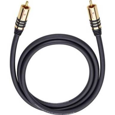RCA audio csatlakozókábel, 1 x RCA dugó - 1x RCA dugó, 2 m, fekete, aranyozott érintkező, Oehlbach RCA audio csatlakozókábel, 1 x RCA dugó - 1x RCA dugó, 2 m, fekete, aranyozott érintkező, Oehlbach