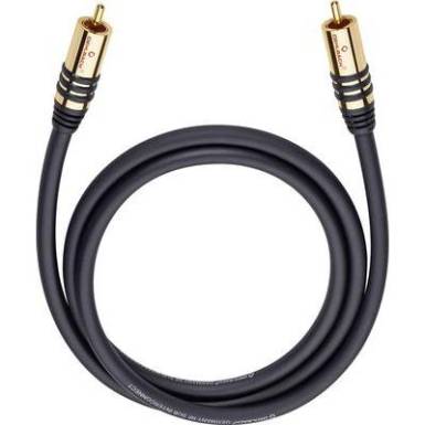RCA audio csatlakozókábel, 1 x RCA dugó - 1x RCA dugó, 3 m, fekete, aranyozott érintkező, Oehlbach RCA audio csatlakozókábel, 1 x RCA dugó - 1x RCA dugó, 3 m, fekete, aranyozott érintkező, Oehlbach