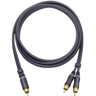 RCA Audio Y k&aacute;bel [2x RCA dug&oacute; - 1x RCA dug&oacute;] 2 m Antracit Aranyozatt &eacute;rintkező Oehlbach