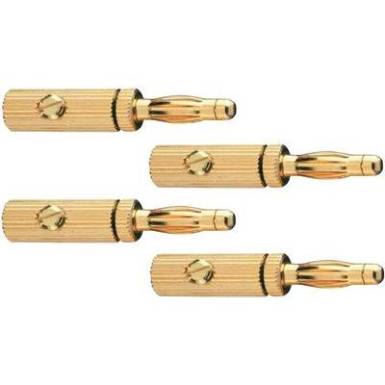 Hangszóró csatlakozó dugó, egyenes pólusszám: 3 Gold Oehlbach Banana Pin-B3 4 db Hangszóró csatlakozó dugó, egyenes pólusszám: 3 Gold Oehlbach Banana Pin-B3 4 db
