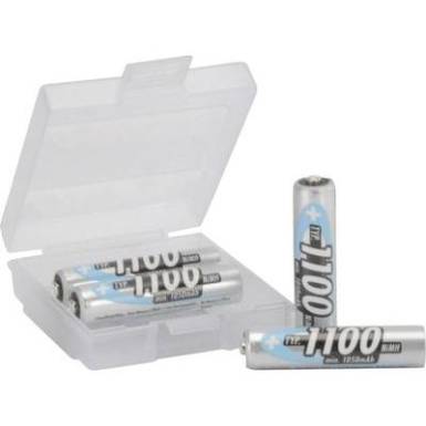 Mikroakku NiMH Ansmann AAA 4 db-os csomag + box 1100 mAh 1.2 V 1 készlet Mikroakku NiMH Ansmann AAA 4 db-os csomag + box 1100 mAh 1.2 V 1 készlet