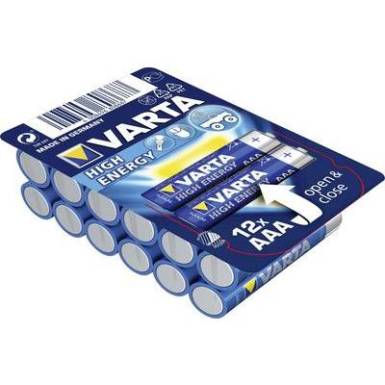 Mikroelem Alkáli mangán Varta High Energy LR03 1.5 V 12 db Mikroelem Alkáli mangán Varta High Energy LR03 1.5 V 12 db