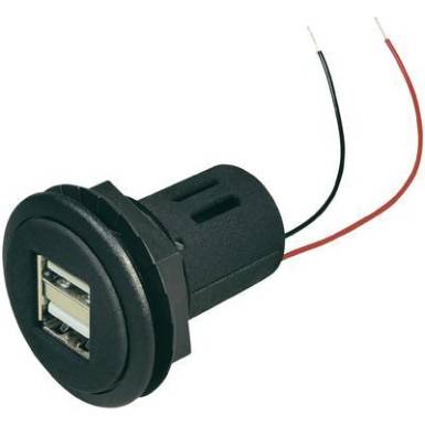 Beépíthető kettős USB alj Ø 27,8 mm, max. 5 A, USB-A, ProCar Beépíthető kettős USB alj Ø 27,8 mm, max. 5 A, USB-A, ProCar