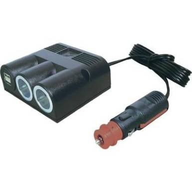 2 r&eacute;szes szivargy&uacute;jt&oacute; eloszt&oacute; 2 USB dugaszhellyel 16 A ProCar 67325501