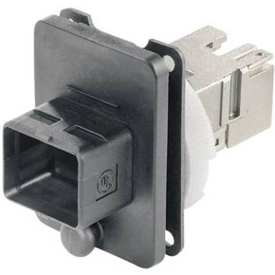 RJ45 peremes aljzat, 4-es változat, beépíthető Pólus: 8P8C fekete Telegärtner J80020A0005 RJ45 peremes aljzat, 4-es változat, beépíthető Pólus: 8P8C fekete Telegärtner J80020A0005