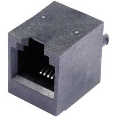 Moduláris beépíthető alj, függőleges, árnyékolás nélkül, Pólus: 6P4C SS65600-002F fekete BEL Stewart Connector Moduláris beépíthető alj, függőleges, árnyékolás nélkül, Pólus: 6P4C SS65600-002F fekete BEL Stewart Connector