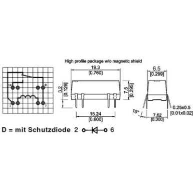 Reed relé Dual-in-line házban, DIP05-1C90-51D, 5 V/DC 0.5 A 10 W StandexMeder Electronics Reed relé Dual-in-line házban, DIP05-1C90-51D, 5 V/DC 0.5 A 10 W StandexMeder Electronics