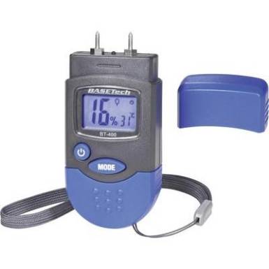 Anyagnedvesség mérő, fa és épületnedvesség mérő 0.2 - 2.0 térf.%, Basetech BT-400 Anyagnedvesség mérő, fa és épületnedvesség mérő 0.2 - 2.0 térf.%, Basetech BT-400