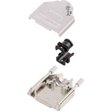 D-SUB ház, pólusszám: 9, fém, 180 °, ezüst, MH Connectors MHDTZK9-RA-PC-K D-SUB ház, pólusszám: 9, fém, 180 °, ezüst, MH Connectors MHDTZK9-RA-PC-K