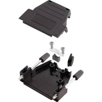 D-SUB h&aacute;z, p&oacute;lussz&aacute;m: 25, műanyag, 180 &deg;/45 &deg; fekete, MH Connectors MHDSSK-P-25-L-K