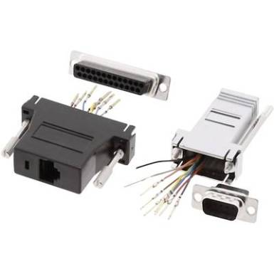 D-SUB adapter D-SUB dug&oacute;, 9 p&oacute;lus&uacute; - RJ45 alj, MH ConnectorsDA9-PMJ8-M-K-RC
