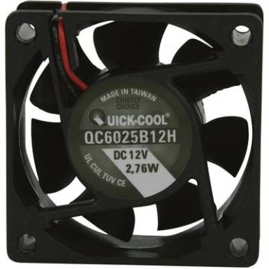 Axiális ventilátor (ipari), 12 V/DC 34.86 m³/h (Sz x Ma x Mé) 60 x 60 x 25 mm QuickCool Axiális ventilátor (ipari), 12 V/DC 34.86 m³/h (Sz x Ma x Mé) 60 x 60 x 25 mm QuickCool
