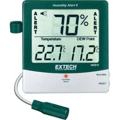 Szobai hőmérséklet és páratartalom mérő, thermo-hygrométer Extech Alert 445815 Szobai hőmérséklet és páratartalom mérő, thermo-hygrométer Extech Alert 445815