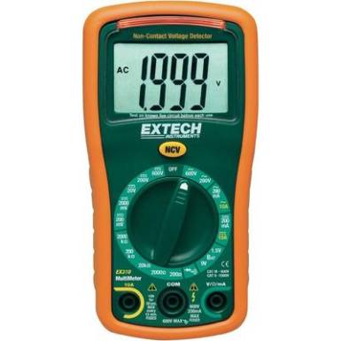 Digit&aacute;lis multim&eacute;ter, m&eacute;rőműszer, NCV &eacute;rint&eacute;s n&eacute;lk&uuml;li fesz&uuml;lts&eacute;g vizsg&aacute;lattal 10A AC/DC Extech EX310