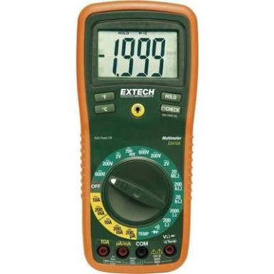 Digit&aacute;lis multim&eacute;ter, m&eacute;rőműszer, hőm&eacute;rs&eacute;klet m&eacute;rő funkci&oacute;val 20A AC/DC Extech EX410